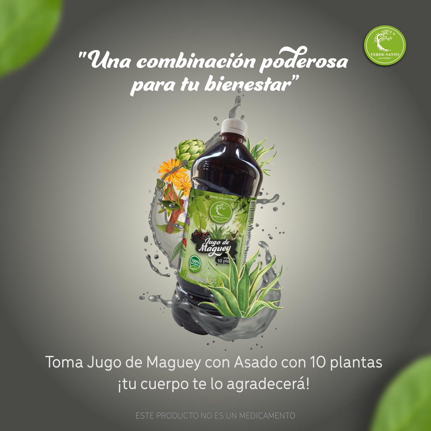 Jugo de Maguey Asado con 10 Plantas